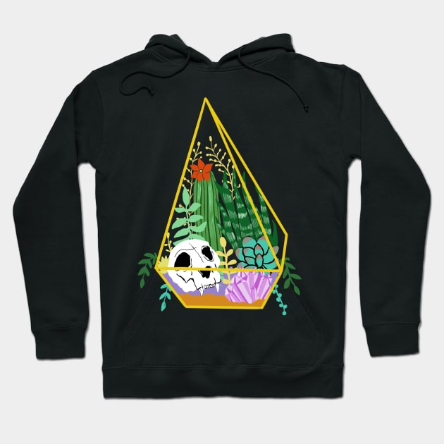 Pastel Goth Terrarium, Crystals, Skull & Succulents Hoodie by LunaElizabeth